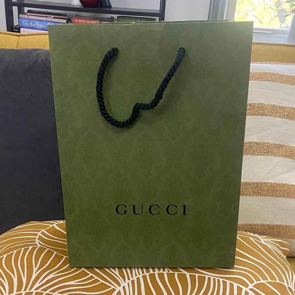 Gucci Olive Green Tote with Black Handle Small Rectangular
